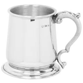 1 Pint* Heavy Style Pewter Beer Mug Tankard with Intricate Handle