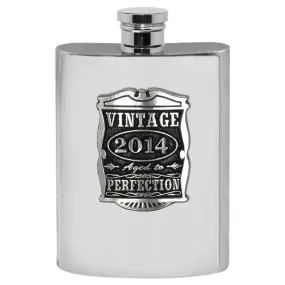 10th Anniversary Gift 2014 Vintage Years Pewter Hip Flask