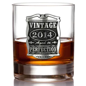 10th Anniversary Gift 2014 Vintage Years Pewter Whisky Glass Tumbler