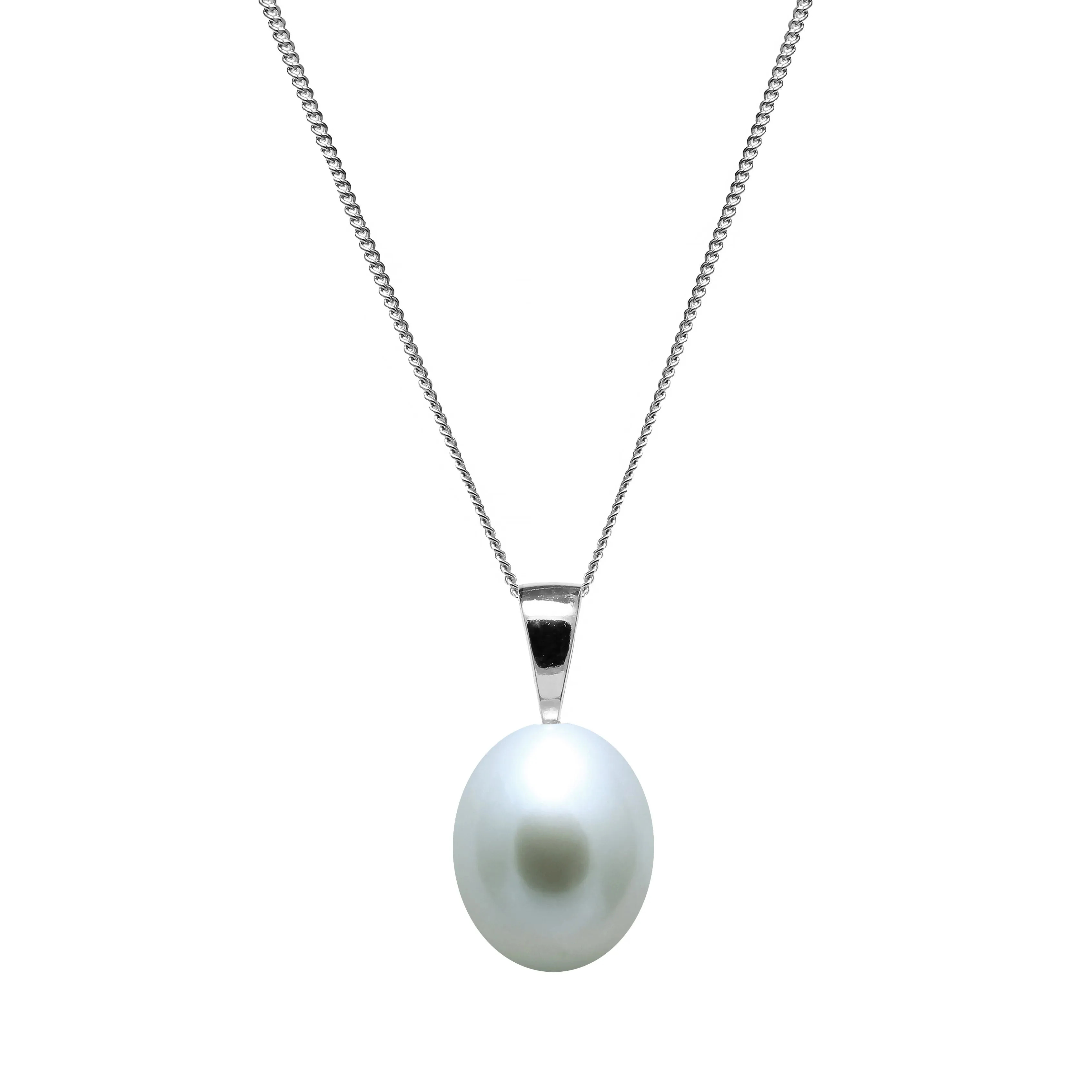 9mm Teardrop Grey Freshwater Pearl Sterling Silver Pendant