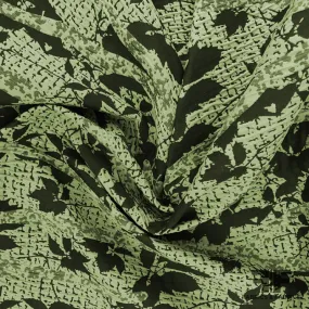 Abstract Leaf-Graphic Textured Brocade - Green/Black