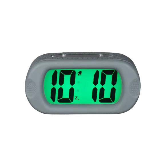 Acctim Silicone Jumbo LCD Digital Alarm Clock - Grey / White