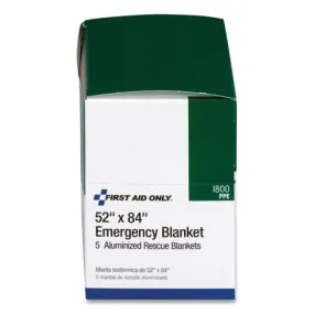 Aluminized Emergency Blanket, 52 X 84, 5/box