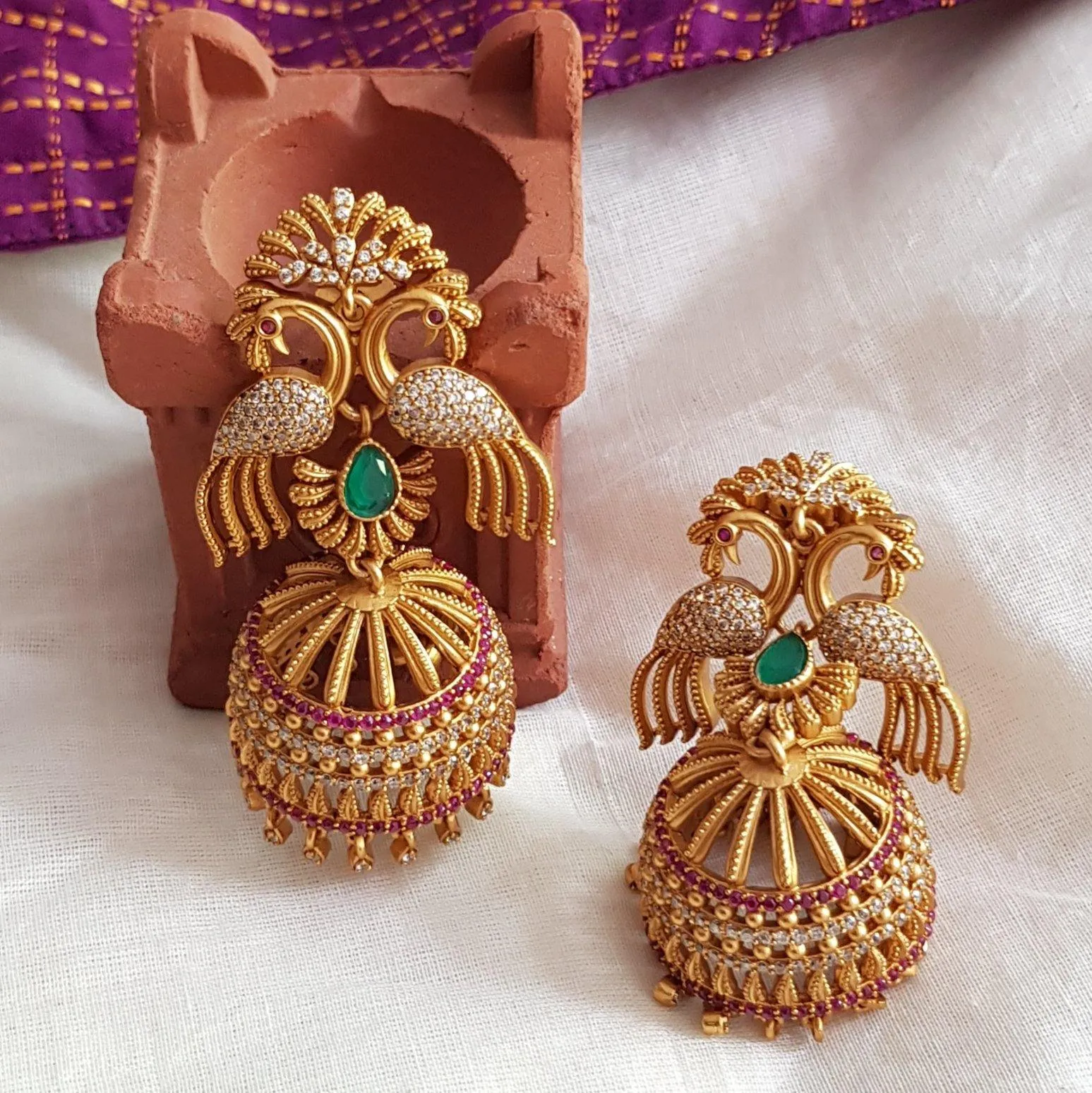 Antique Peacock Earring Big Size