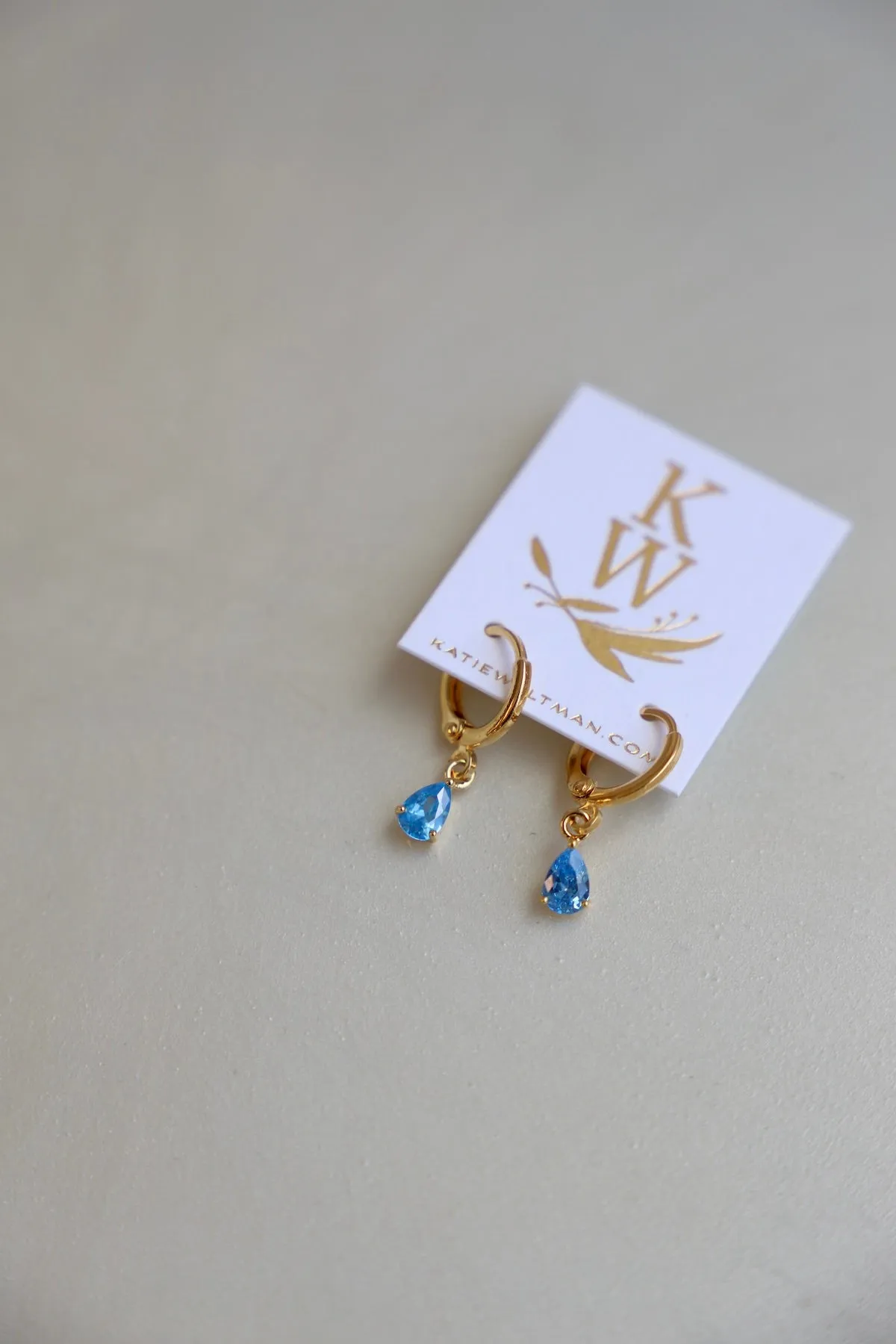 BIRTHSTONE TEARDROP EARRINGS