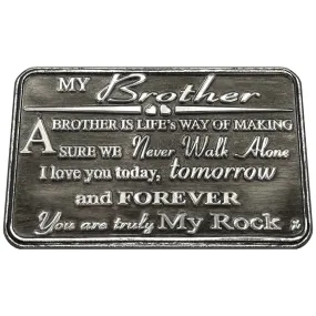 Brother Sentimental Metal Wallet or Purse Keepsake Card Gift - Gift Set From Brother Sister Step-Brother Step-Sister for Men