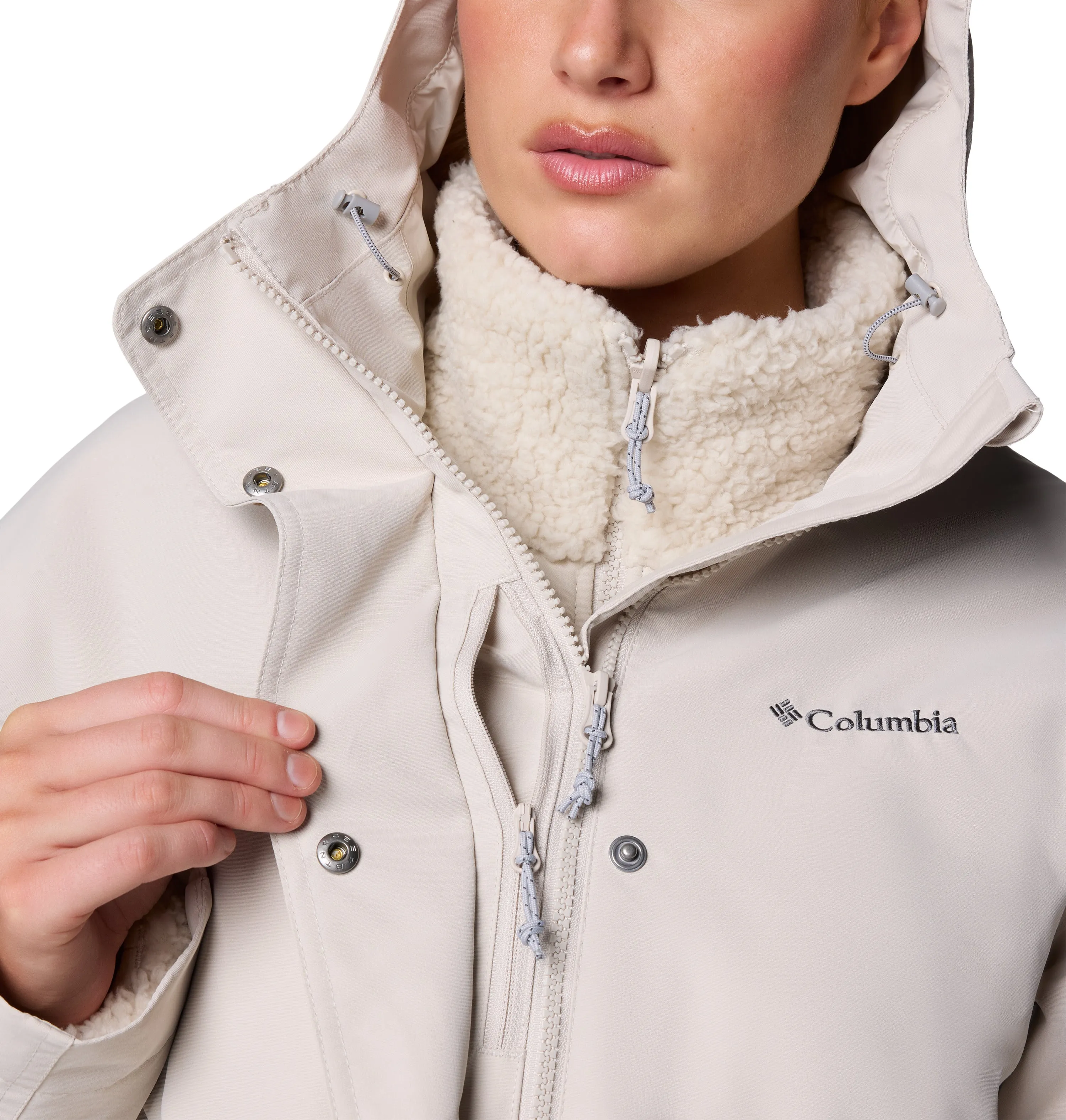 Columbia Women's Drop Ridge II Interchange 3-IN-1 Insulated Waterproof Jacket (Dark Stone)