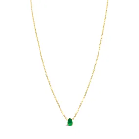 Floating Emerald Teardrop Solitaire Necklace