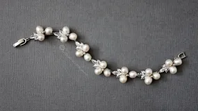 Freshwater Pearl CZ Wedding Bracelet