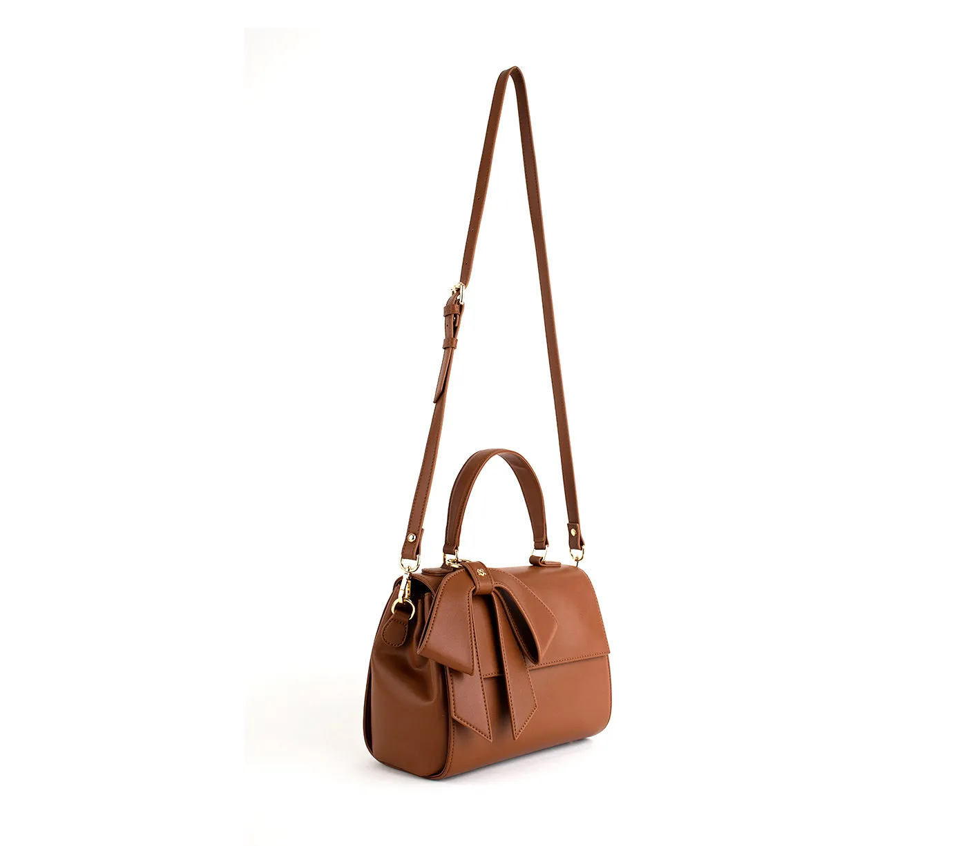 Gunas New York Cottontail Brown Vegan Leather Satchel Bag