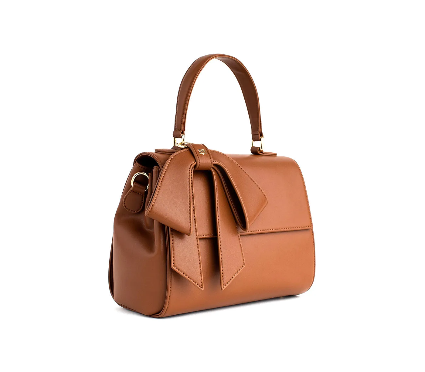 Gunas New York Cottontail Brown Vegan Leather Satchel Bag