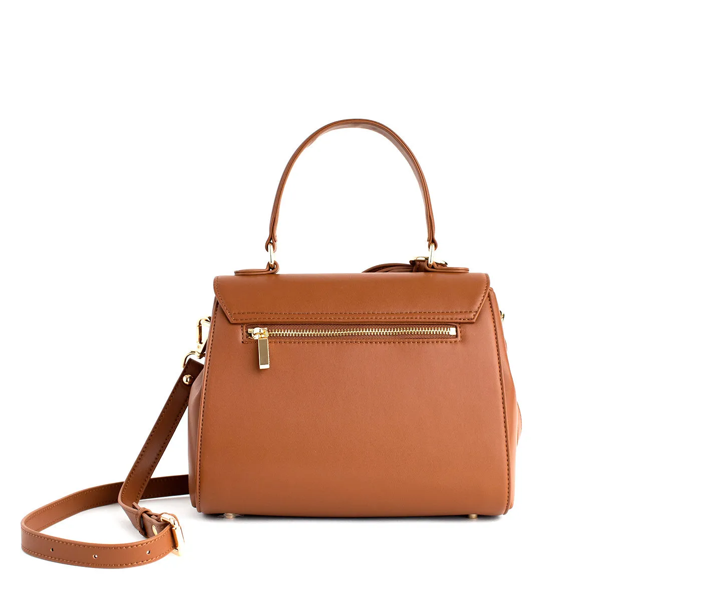 Gunas New York Cottontail Brown Vegan Leather Satchel Bag