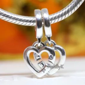 Linked Sister Hearts Split Dangle Charm 799538C01