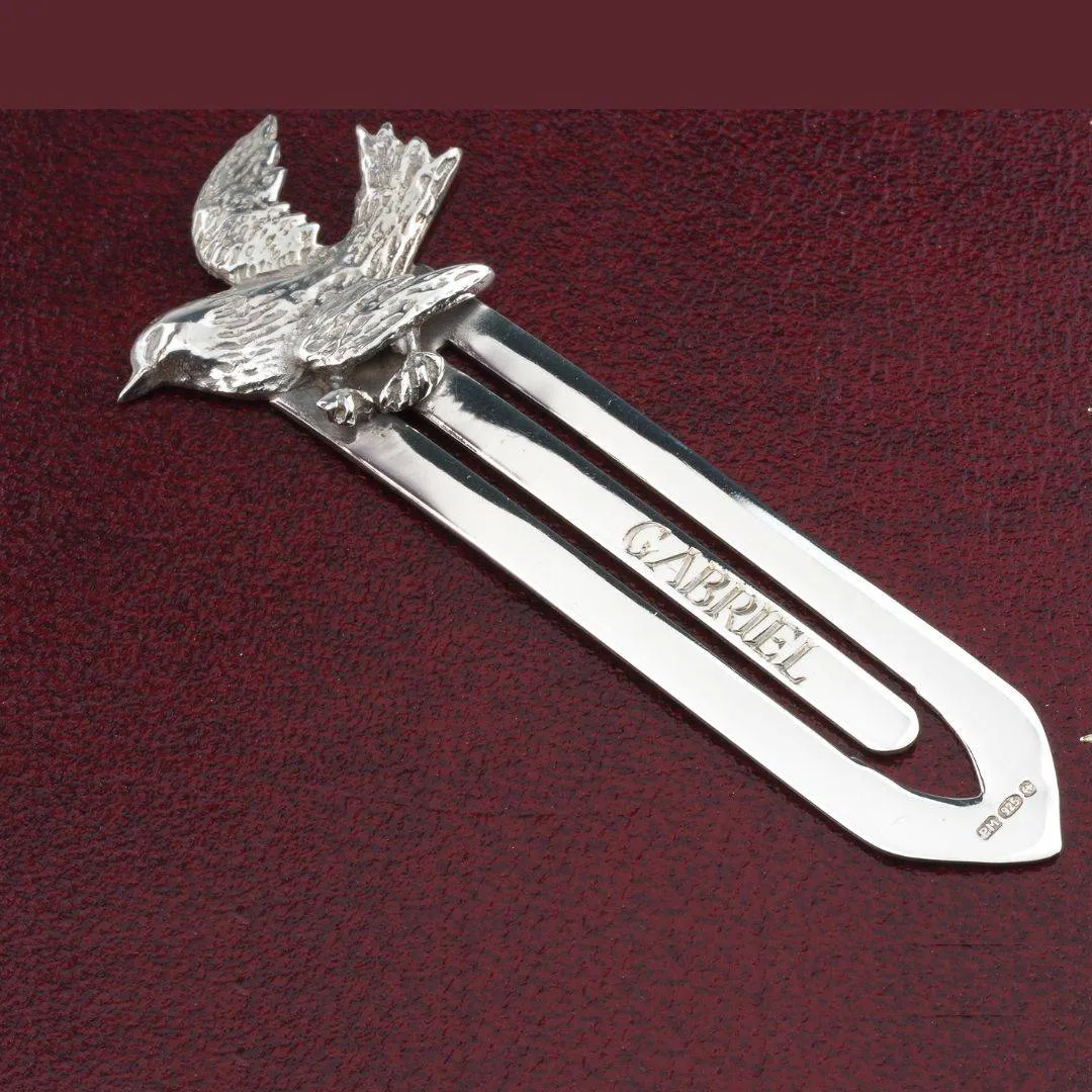 Personalised Sterling Silver Bird Bookmark