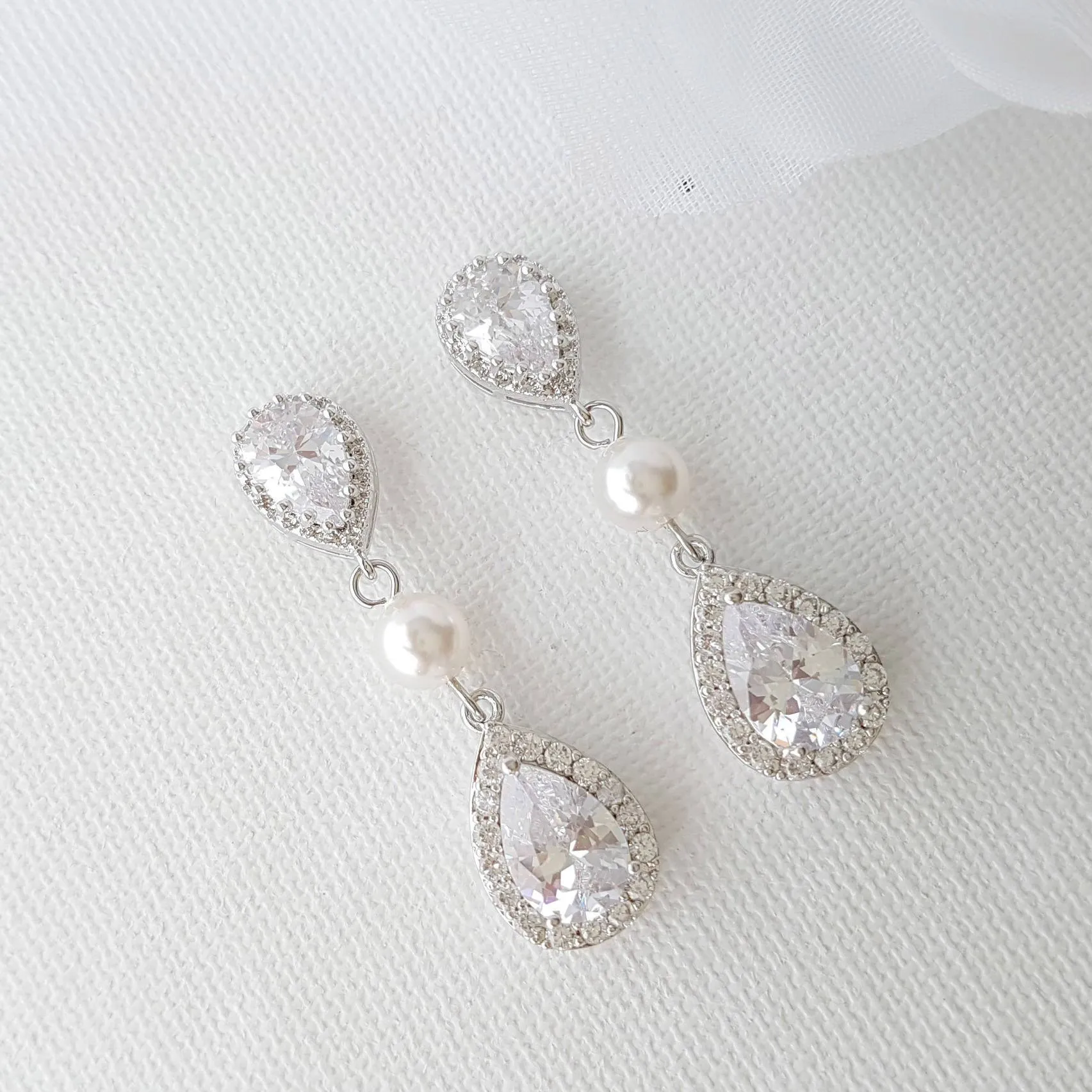 Rose gold and Pearl Earrings-Emma