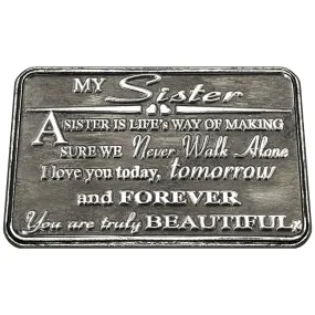 Sister Sentimental Metal Wallet or Purse Keepsake Card Gift - Cute Thoughtful Gift Set From Brother Sister Step-Brother Step-Sister