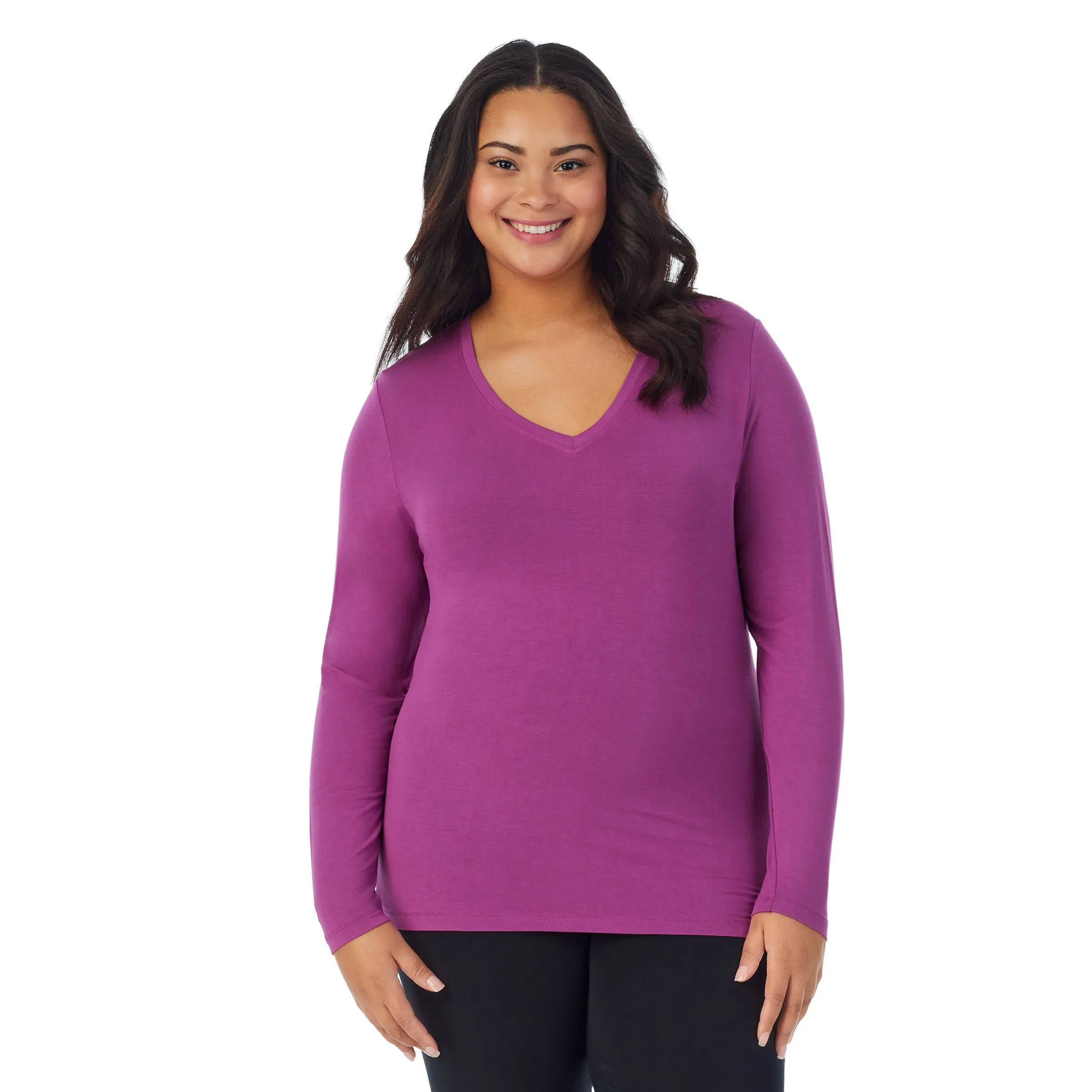 Softwear With Stretch Long Sleeve V-Neck PLUS