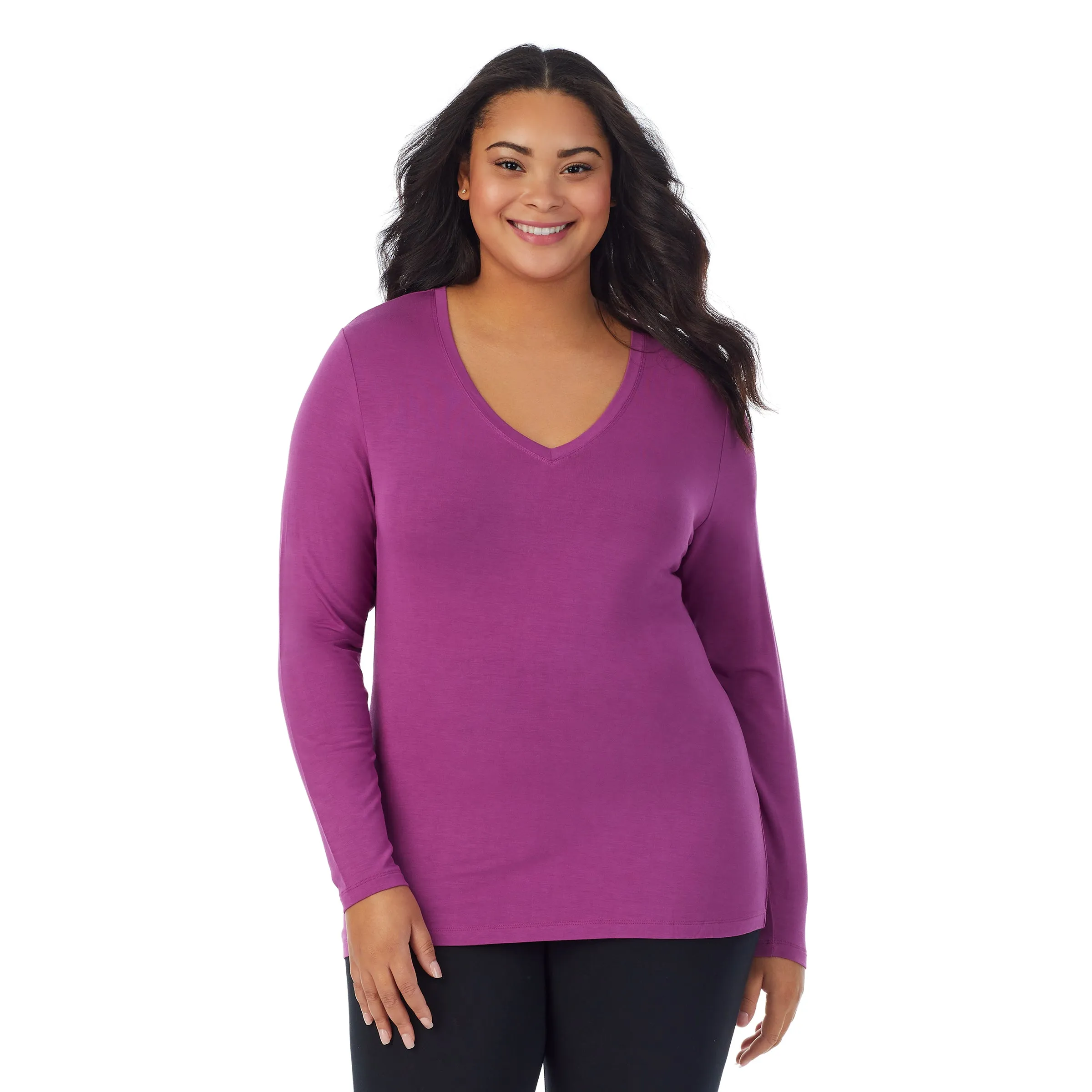 Softwear With Stretch Long Sleeve V-Neck PLUS