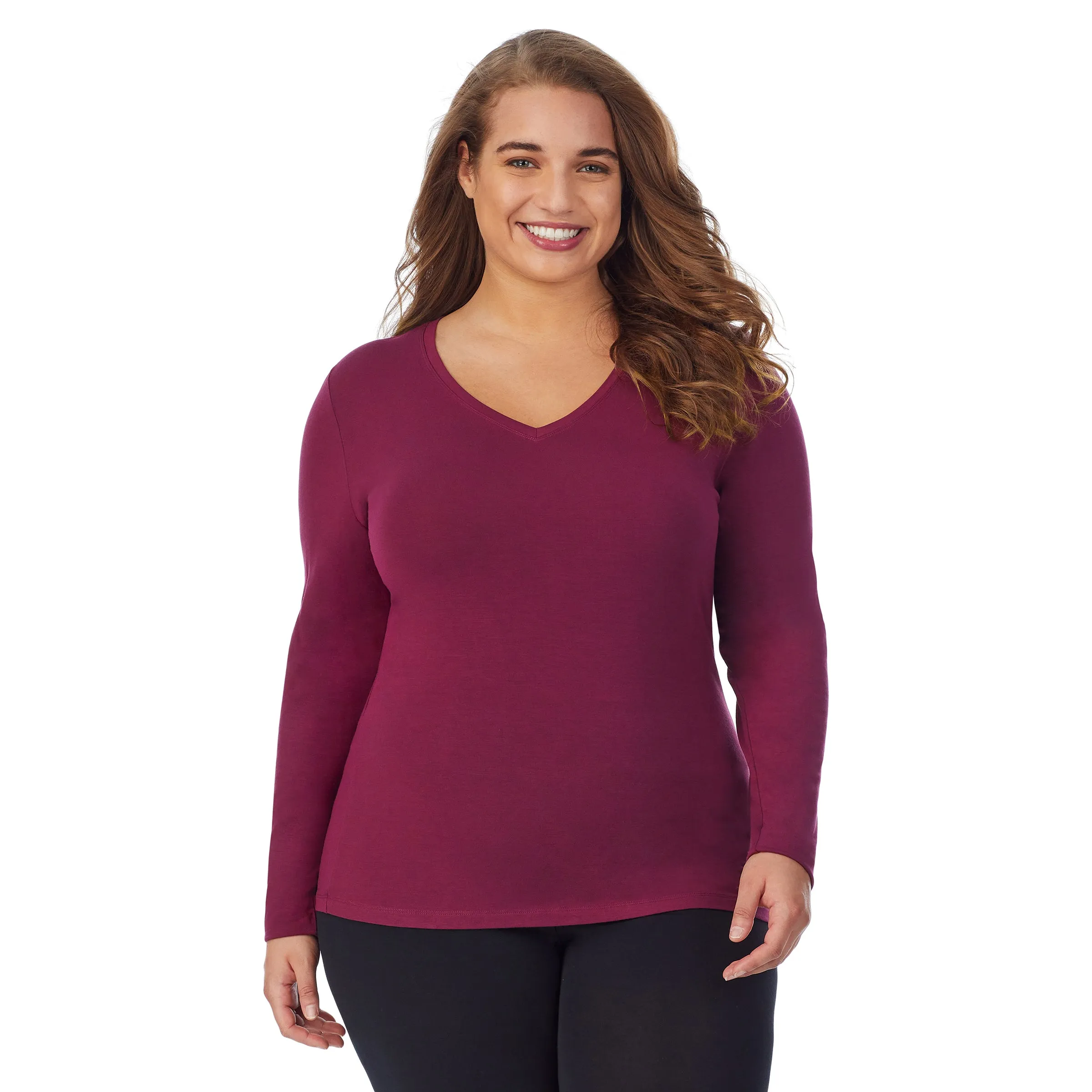 Softwear With Stretch Long Sleeve V-Neck PLUS