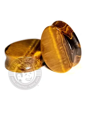 Tiger's Eye Stone Teardrop Plugs