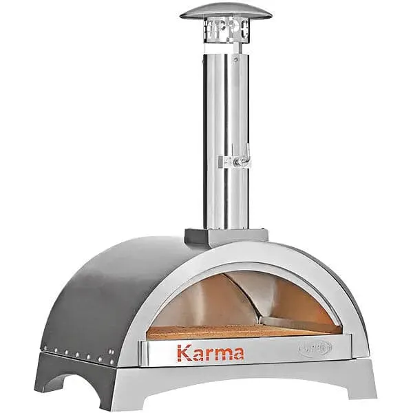 WPPO Karma 25 Stainless Steel Wood Fire Outdoor Pizza Oven with Countertop Base