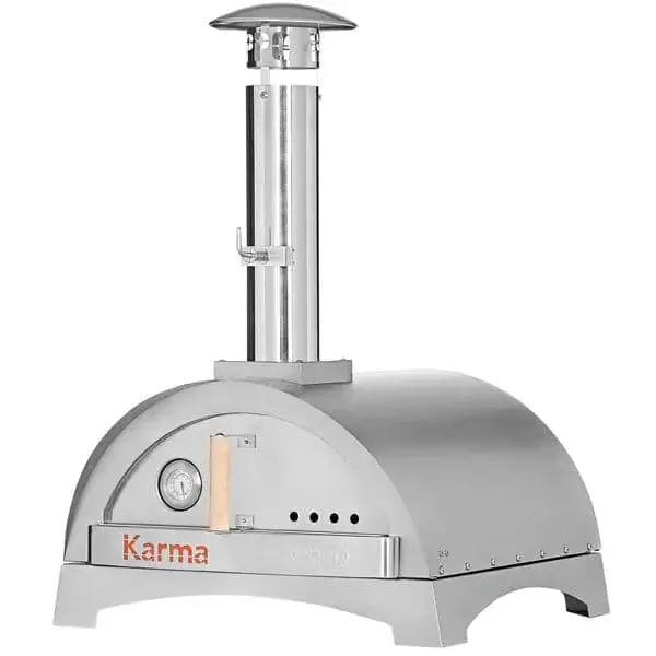 WPPO Karma 25 Stainless Steel Wood Fire Outdoor Pizza Oven with Countertop Base